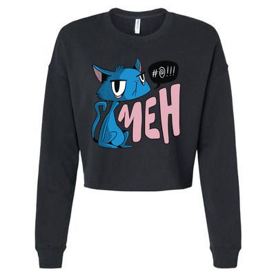 Annoyed Cat Meh Cropped Pullover Crew