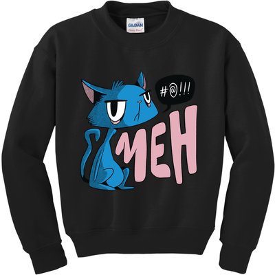 Annoyed Cat Meh Kids Sweatshirt