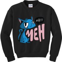 Annoyed Cat Meh Kids Sweatshirt