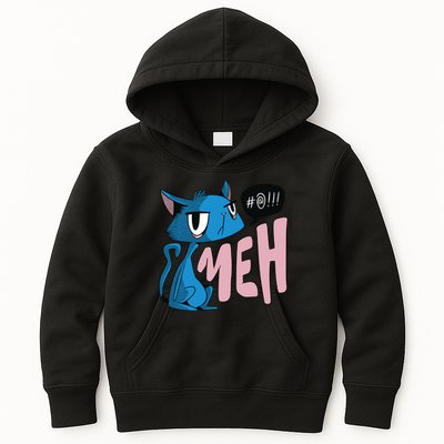 Annoyed Cat Meh Kids Hoodie