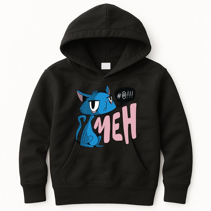 Annoyed Cat Meh Kids Hoodie