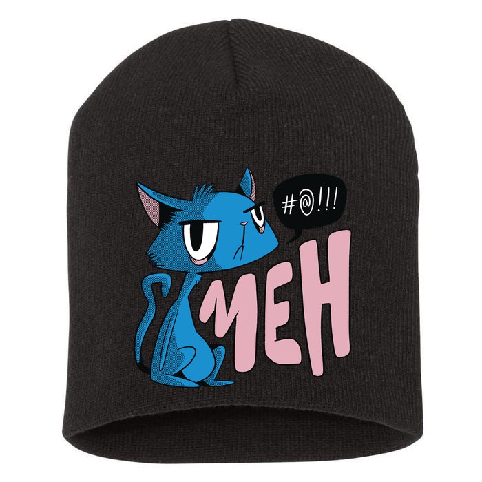 Annoyed Cat Meh Short Acrylic Beanie