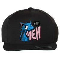 Annoyed Cat Meh Wool Snapback Cap