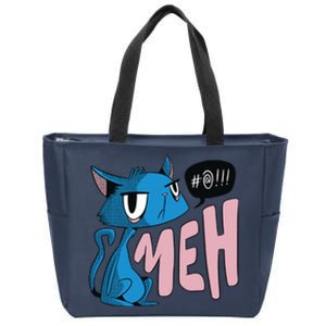 Annoyed Cat Meh Zip Tote Bag