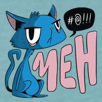 Annoyed Cat Meh Sueded Cloud Jersey T-Shirt