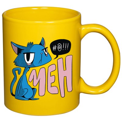 Annoyed Cat Meh 11oz C Handle Ceramic Mug