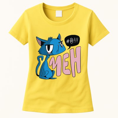 Annoyed Cat Meh Womens T-Shirt