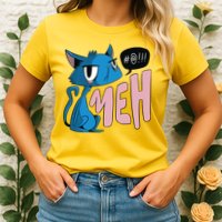 Annoyed Cat Meh Womens T-Shirt