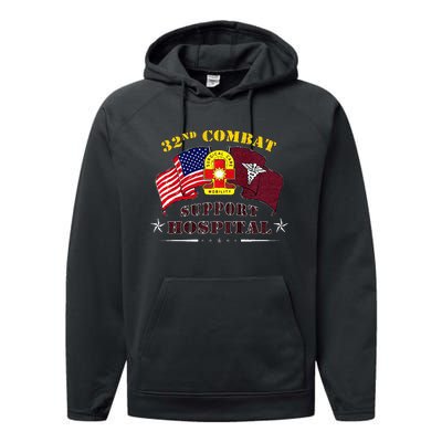 Army Combat Medic 32nd Combat Support Hospital Veteran Performance Fleece Hoodie