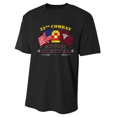 Army Combat Medic 32nd Combat Support Hospital Veteran Performance Sprint T-Shirt