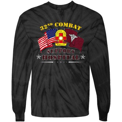 Army Combat Medic 32nd Combat Support Hospital Veteran Tie-Dye Long Sleeve Shirt