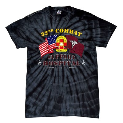 Army Combat Medic 32nd Combat Support Hospital Veteran Tie-Dye T-Shirt