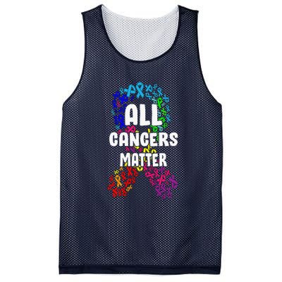 All Cancer Matters Awareness Day Ribbon Support Mesh Reversible Basketball Jersey Tank