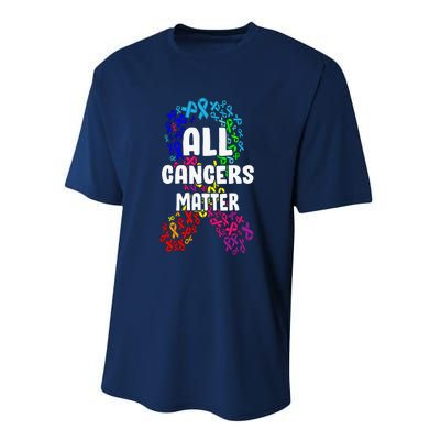 All Cancer Matters Awareness Day Ribbon Support Performance Sprint T-Shirt