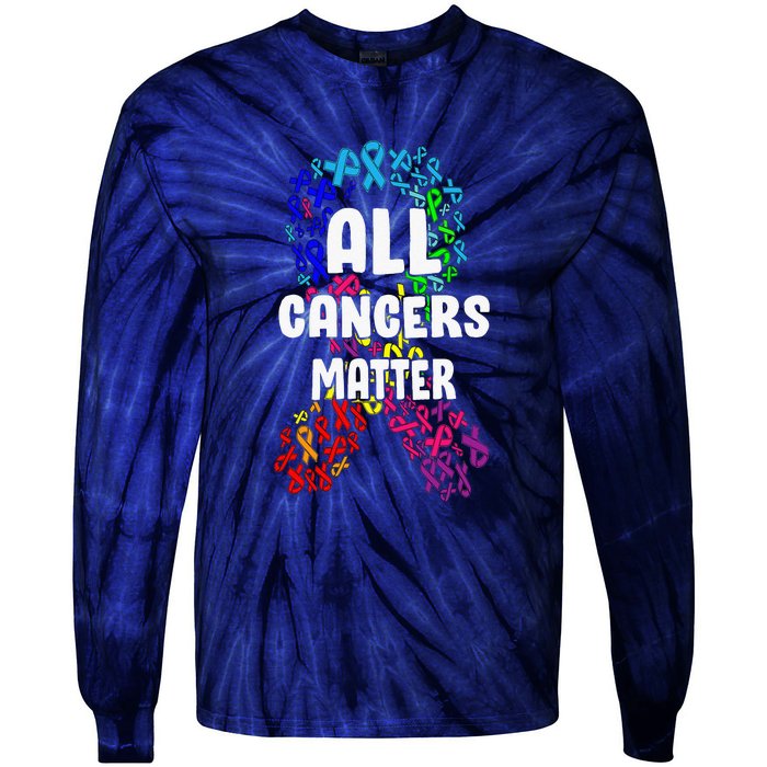 All Cancer Matters Awareness Day Ribbon Support Tie-Dye Long Sleeve Shirt