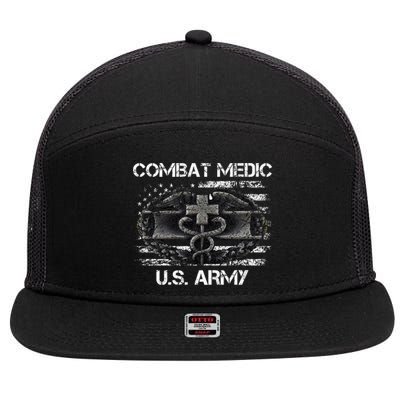 Army Combat Medic Veteran Gift For U.S A.R.M.Y. 7 Panel Mesh Trucker Snapback Hat