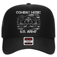 Army Combat Medic Veteran Gift For U.S A.R.M.Y. High Crown Mesh Back Trucker Hat