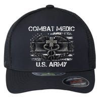 Army Combat Medic Veteran Gift For U.S A.R.M.Y. Flexfit Unipanel Trucker Cap