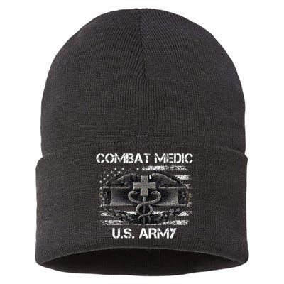 Army Combat Medic Veteran Gift For U.S A.R.M.Y. Sustainable Knit Beanie