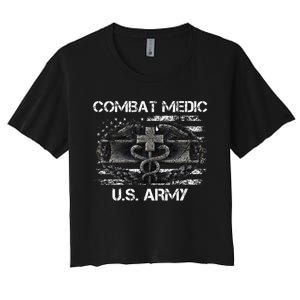 Army Combat Medic Veteran Gift For U.S A.R.M.Y. Women's Crop Top Tee