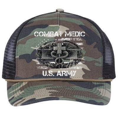 Army Combat Medic Veteran Gift For U.S A.R.M.Y. Retro Rope Trucker Hat Cap