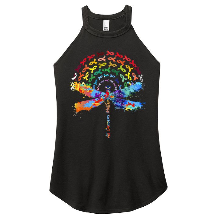 All Cancer Matters Awareness Day Ribbon Quote Women's Perfect Tri Rocker Tank