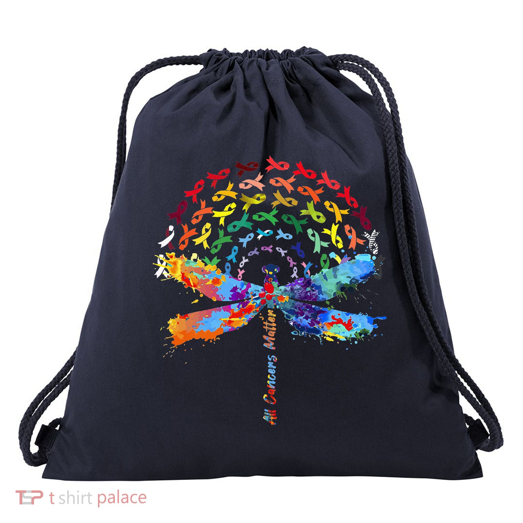 All Cancer Matters Awareness Day Ribbon Quote Drawstring Bag