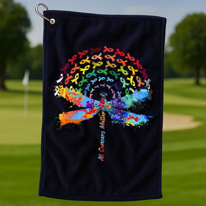 All Cancer Matters Awareness Day Ribbon Quote Golf Towel