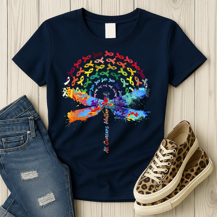 All Cancer Matters Awareness Day Ribbon Quote Womens T-Shirt