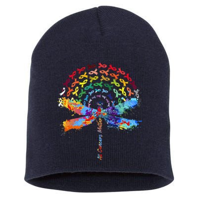 All Cancer Matters Awareness Day Ribbon Quote Short Acrylic Beanie