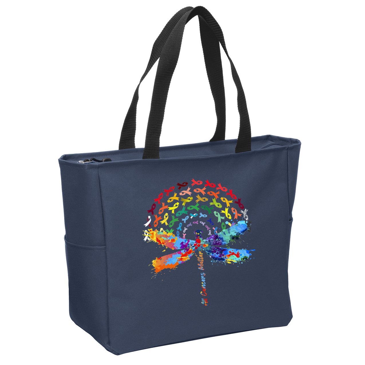 All Cancer Matters Awareness Day Ribbon Quote Zip Tote Bag