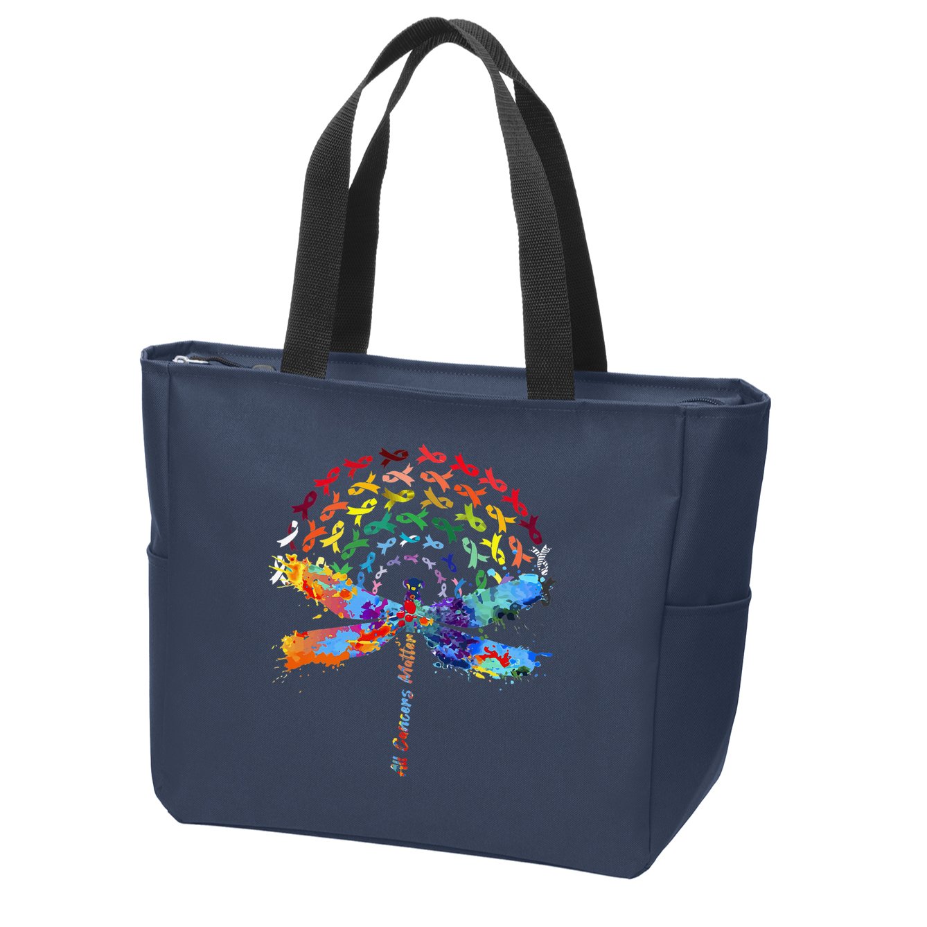All Cancer Matters Awareness Day Ribbon Quote Zip Tote Bag