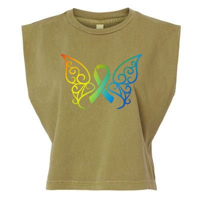 All Cancer Matters Awareness Butterfly All Ribbons Garment-Dyed Women's Muscle Tee