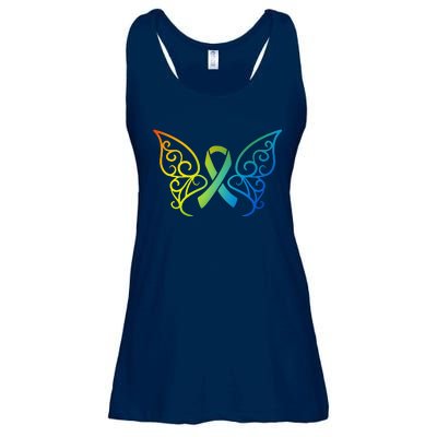 All Cancer Matters Awareness Butterfly All Ribbons Ladies Essential Flowy Tank