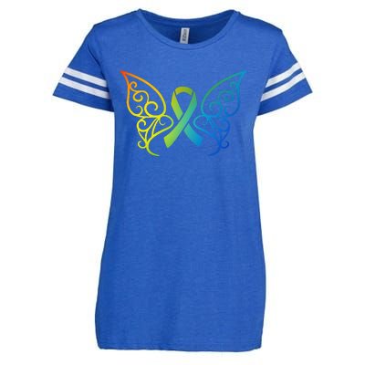 All Cancer Matters Awareness Butterfly All Ribbons Enza Ladies Jersey Football T-Shirt