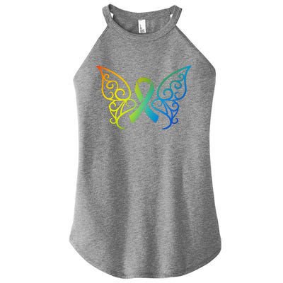 All Cancer Matters Awareness Butterfly All Ribbons Women’s Perfect Tri Rocker Tank