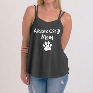 Aussie Corgi Mom Australian Shepherd Corgi Mix Breed Dog Women's Strappy Tank