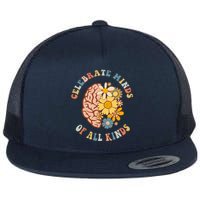 Autism Celebrate Minds Of All Kinds Neurodiversity Flat Bill Trucker Hat