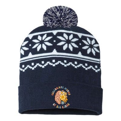 Autism Celebrate Minds Of All Kinds Neurodiversity USA-Made Snowflake Beanie