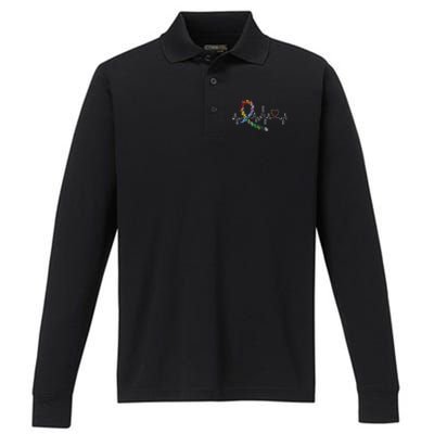 All Cancer Matters Awareness Day Heartbeat Performance Long Sleeve Polo