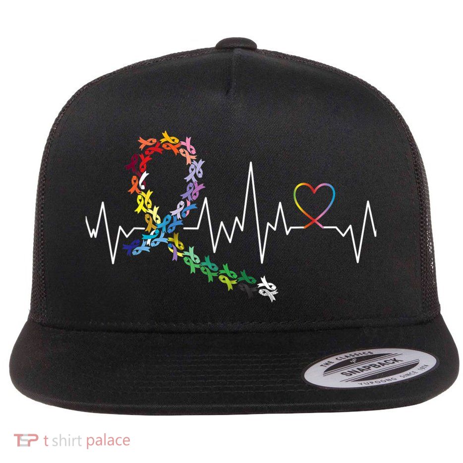 All Cancer Matters Awareness Day Heartbeat Flatbill Hat