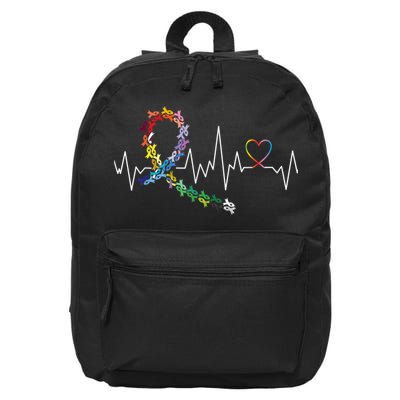 All Cancer Matters Awareness Day Heartbeat 16 in Basic Backpack