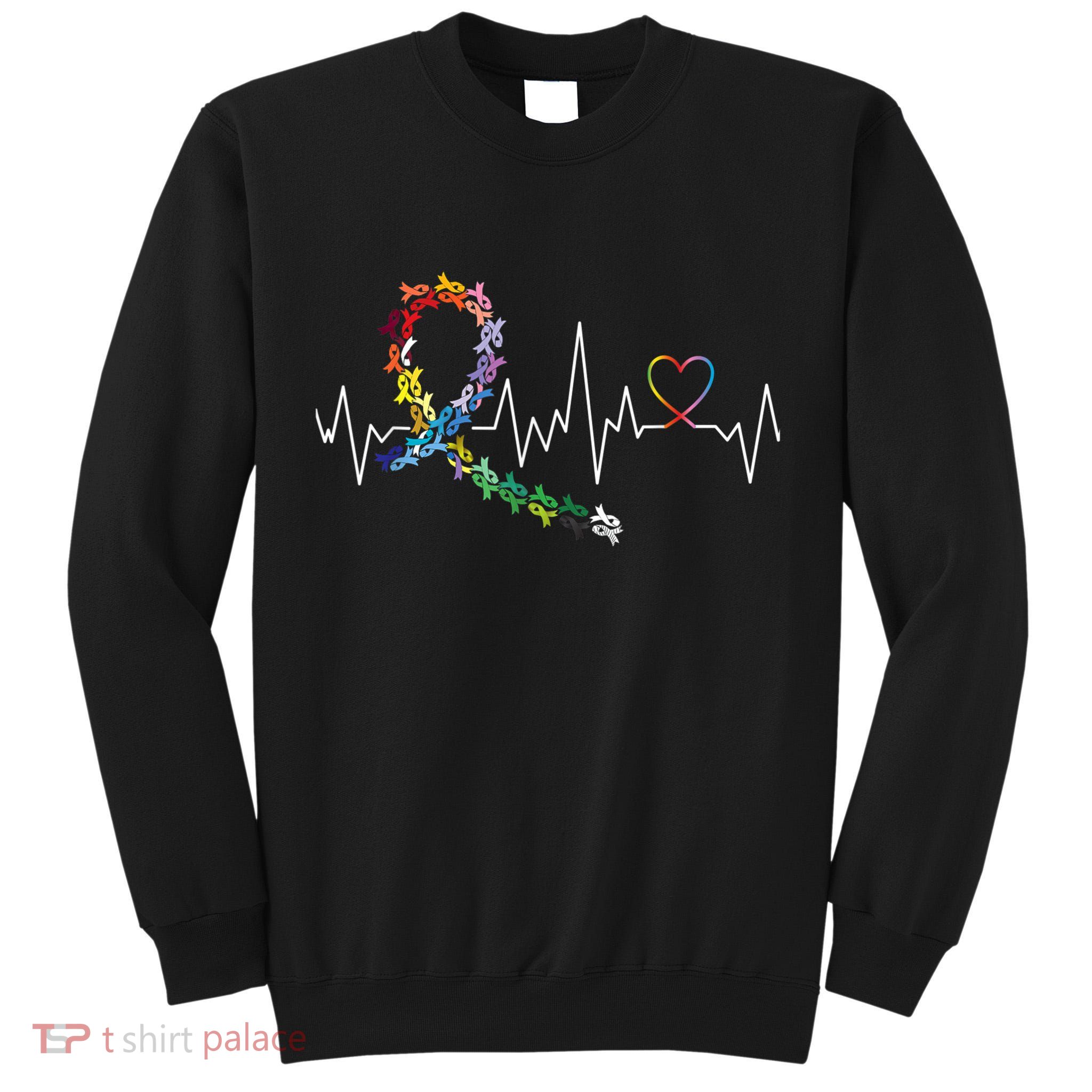 All Cancer Matters Awareness Day Heartbeat Tall Sweatshirt