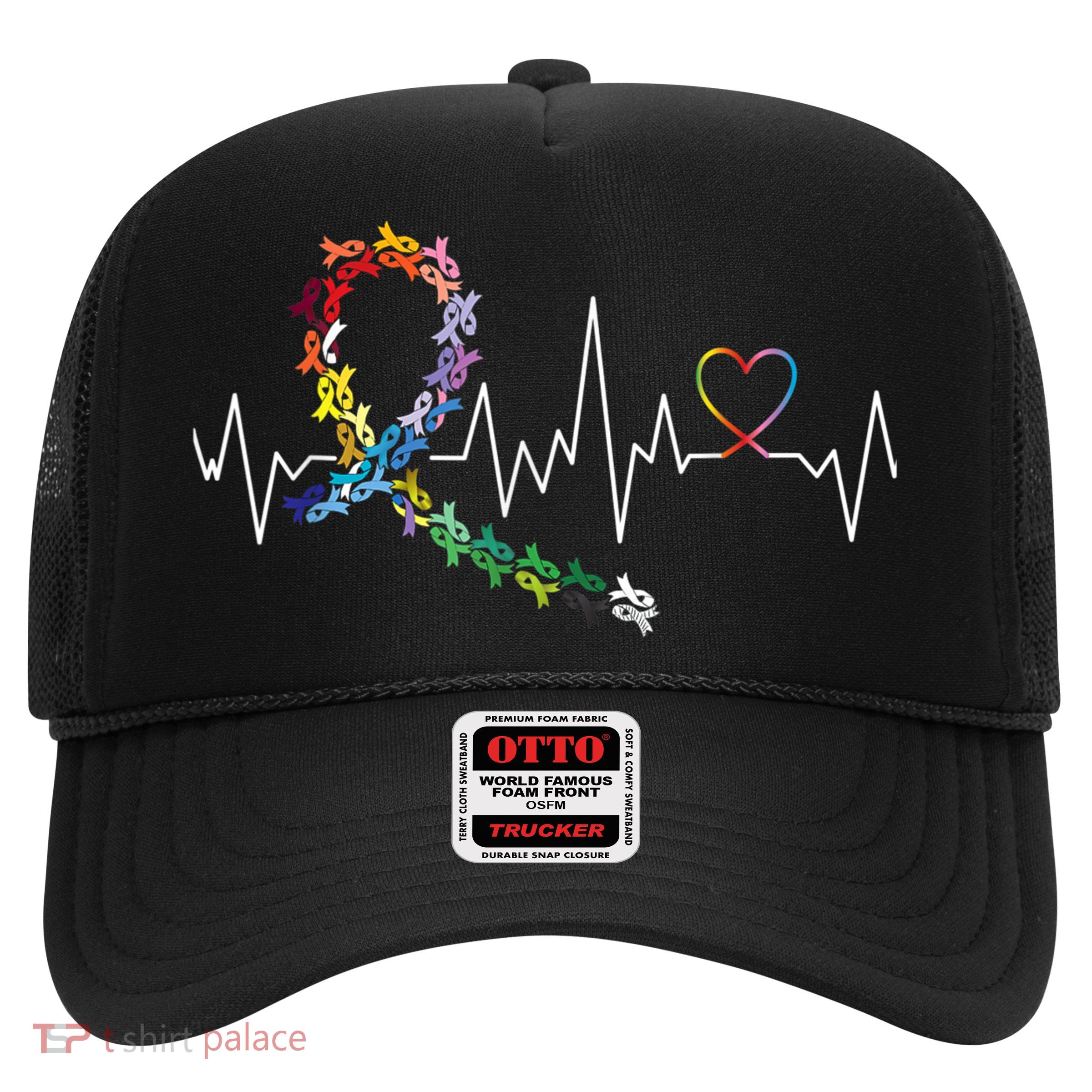 All Cancer Matters Awareness Day Heartbeat Trucker Hat
