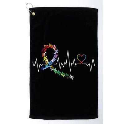 All Cancer Matters Awareness Day Heartbeat Golf Towel