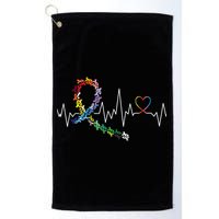 All Cancer Matters Awareness Day Heartbeat Golf Towel