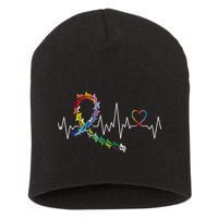All Cancer Matters Awareness Day Heartbeat Short Acrylic Beanie