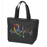 All Cancer Matters Awareness Day Heartbeat Zip Tote Bag