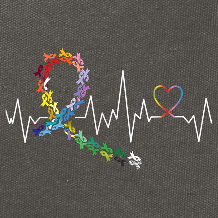 All Cancer Matters Awareness Day Heartbeat Cotton Canvas Backpack
