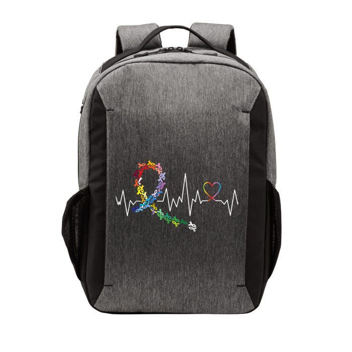 All Cancer Matters Awareness Day Heartbeat Vector Backpack